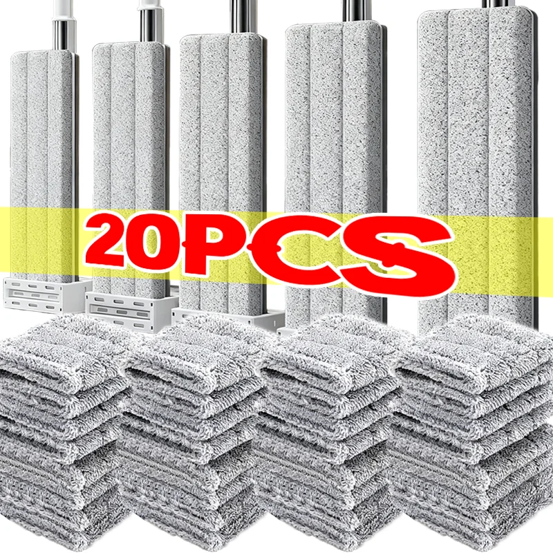 Simplement microfibre remplacer le tampon de vadrouille réutilisable lavable Spray longue durée vadrouille anti-poussière vadrouilles domestiques tête tampon de nettoyage de couleur grise