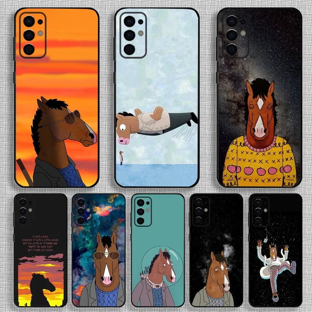 B-Bojack cartoon Horseman funny Phone Case For Samsung S24,S21,S22,S23,S30,Ultra,S20,Plus,Fe,Lite,Note,10,9,5G Black Soft Cover