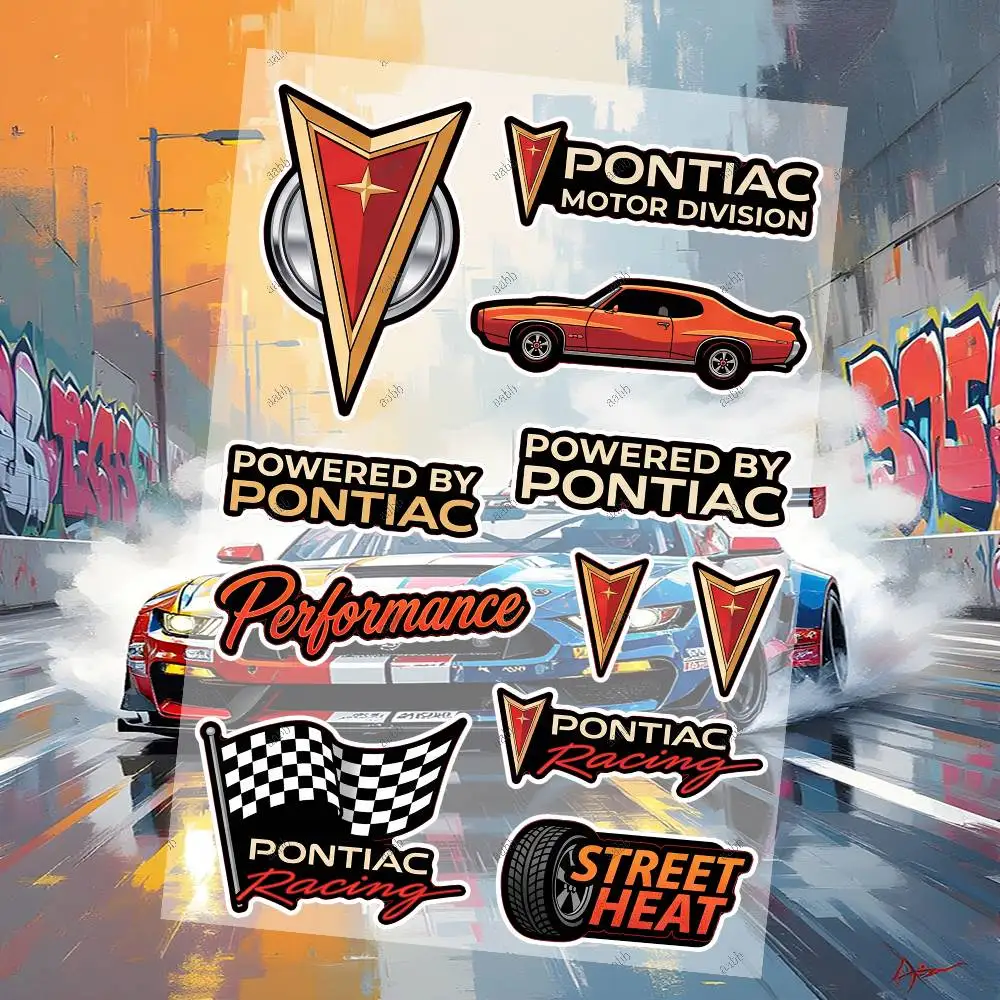 P-Po-ntiac Custom Motorcycle Sticker Kit Reflective Decal Set For Helmet Tank Fairing Body Graphics