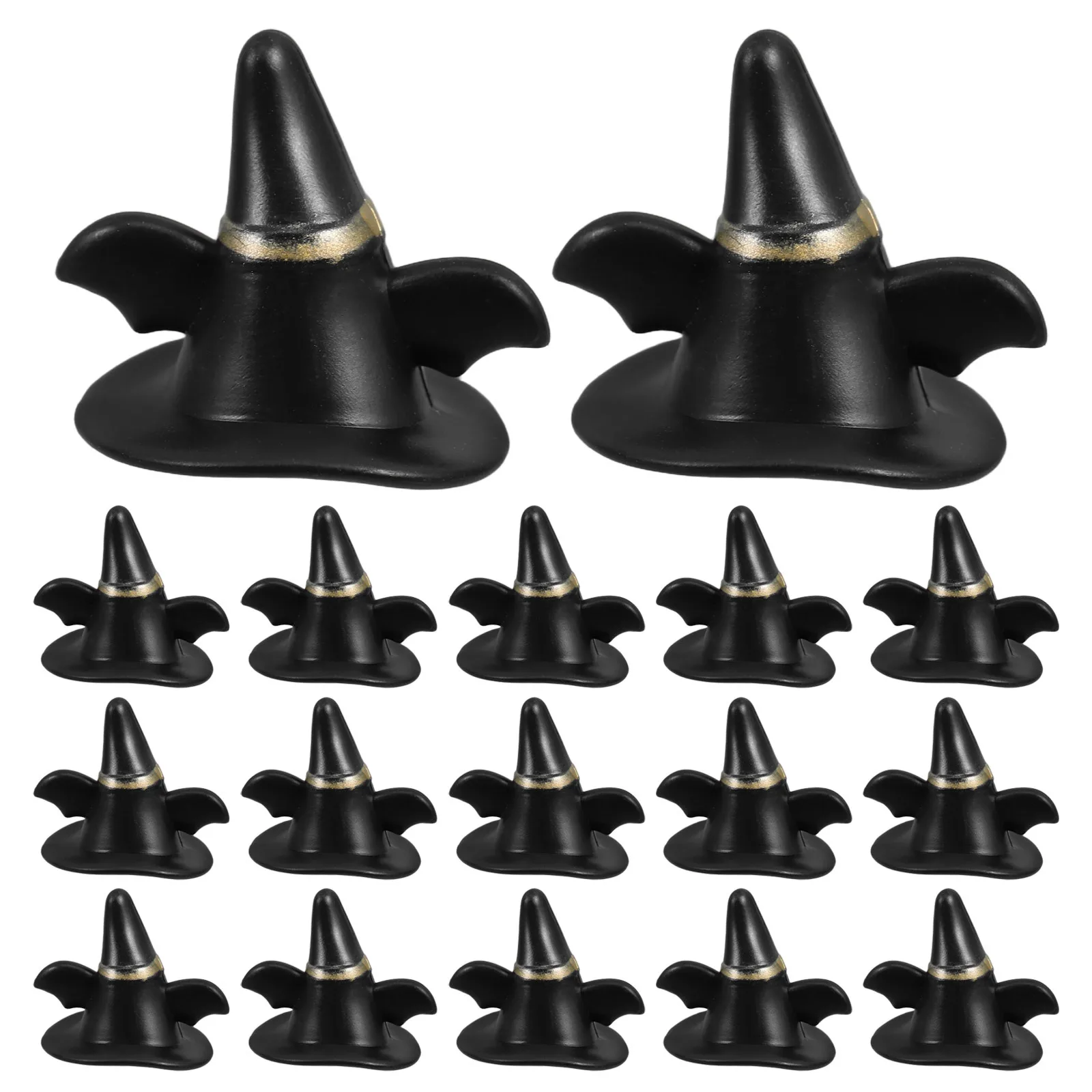24pcs Miniature Hats Set Small Knit Caps for Crafts Creative Pet Hat Decorations Plastic Witch Style Cute Top Hat Ornaments
