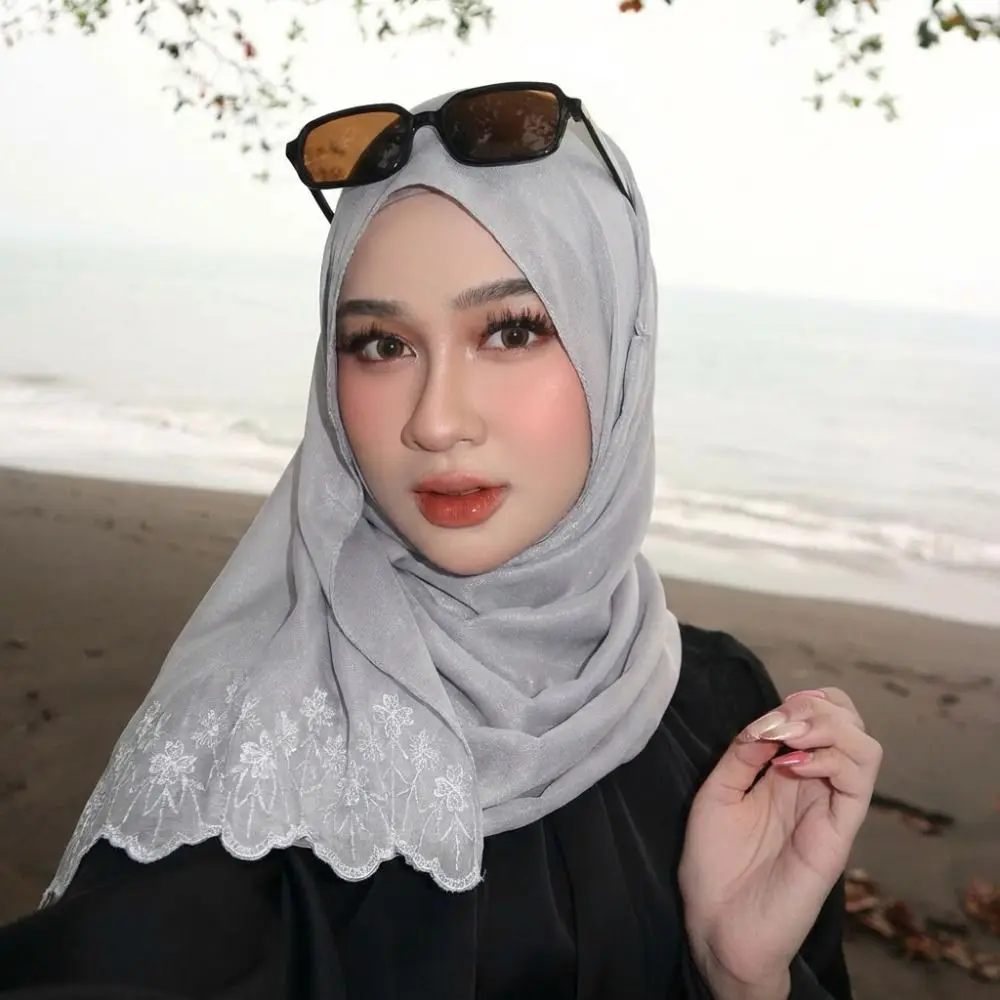 

New Chiffon Muslim Instant Turban Breathable Full Cover Turbans Head Solid Color Islamic Crinkle Shawl