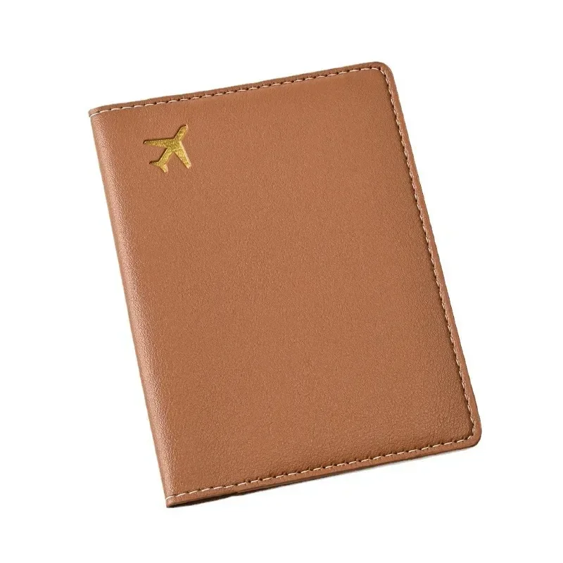 PU Leather Airplane Print Passport Holder Women Men Passport Cover Flight Ticket Clip Multifunctional Passport Wallet Id Holder