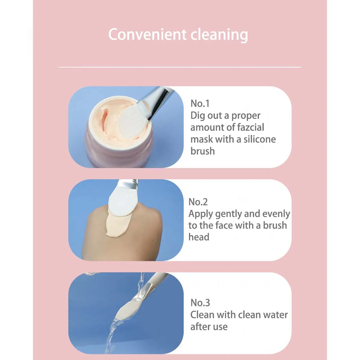 Cepillo de máscara de silicona de doble punta de cerdas suaves, herramienta de enmascaramiento de barro de belleza para aplicación facial de doble propósito