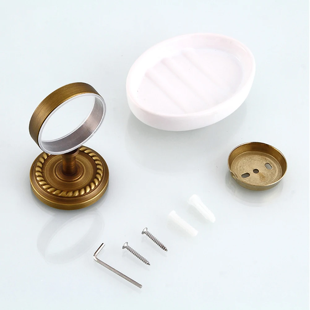 

Copper Ceramic Soap Holder Wall Mounted Soap Dish Tray Vintage Design for Bathroom Home Hotel Accessories