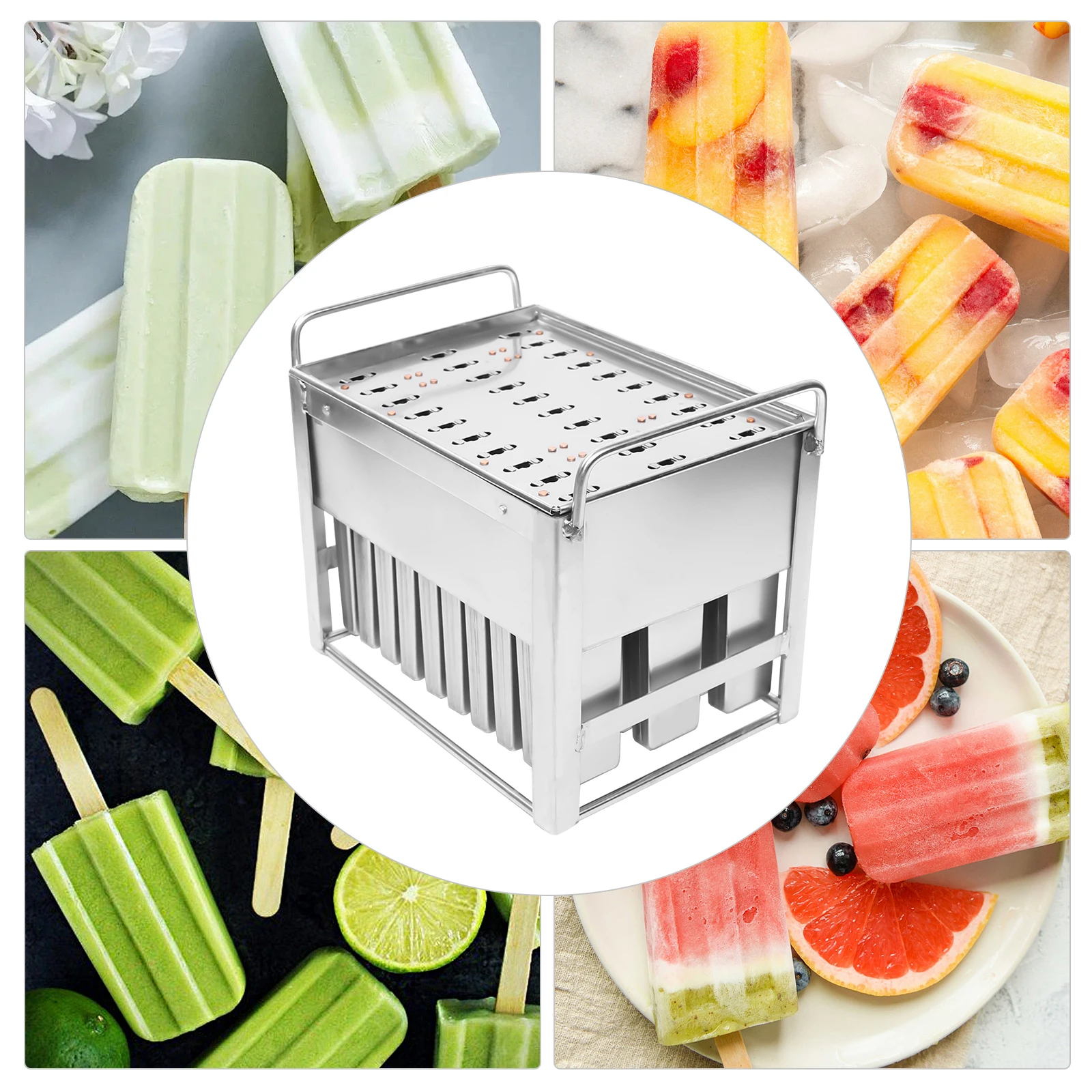 20/30 Slot Stainless Steel Popsicle Mold Set, 115g Lollipop Ice Cream Bar Holder Molds