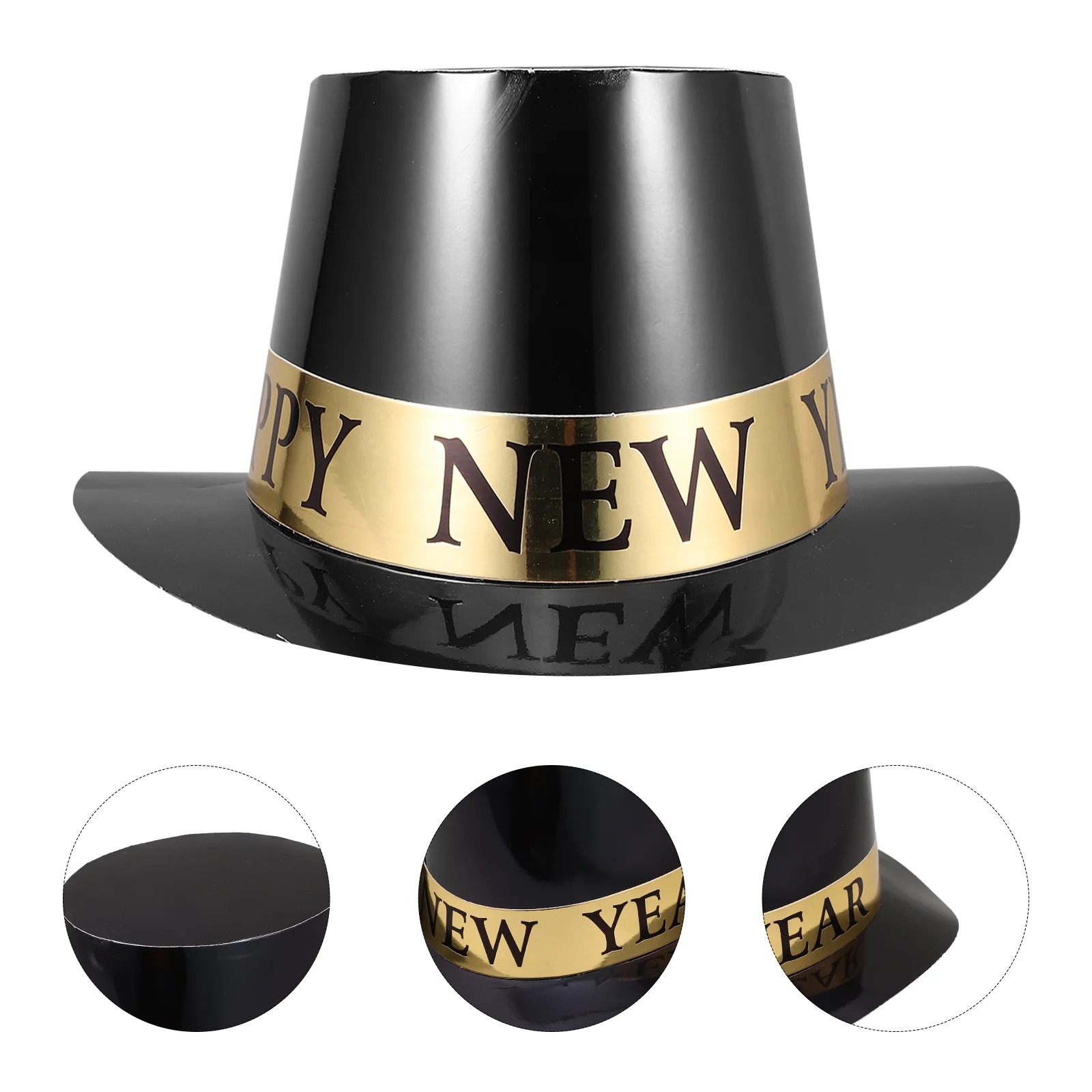 6pcs Happy New Year Paper Hats New Year Eve Top Hat Cap Party Favor Hats Decorations Cosplay New Year Performance Paper Hats