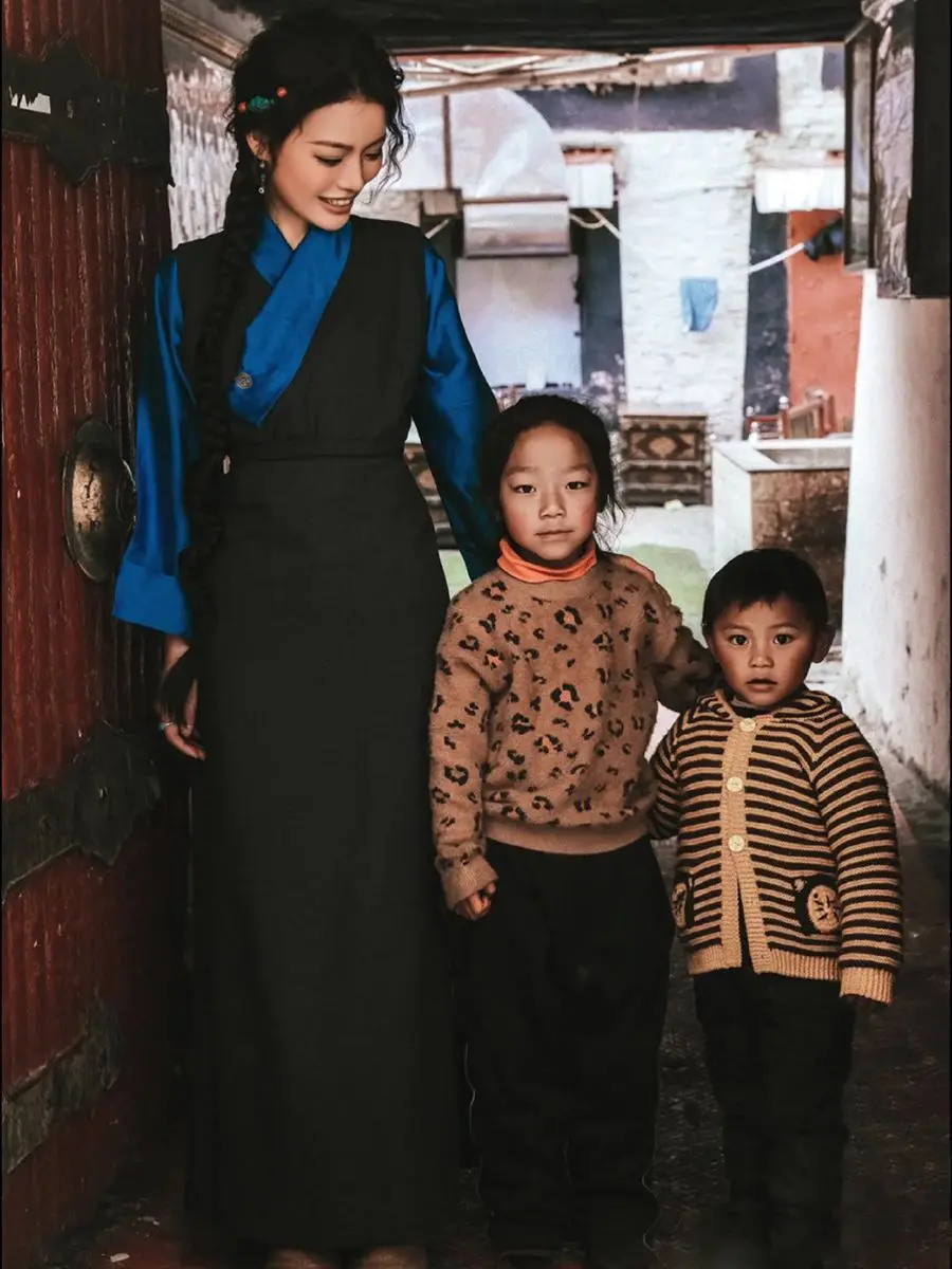 Tibetische Kleidung langes Kleid Sommer Frauen leben tragen Rock chinesischen Stil alten Hanfu