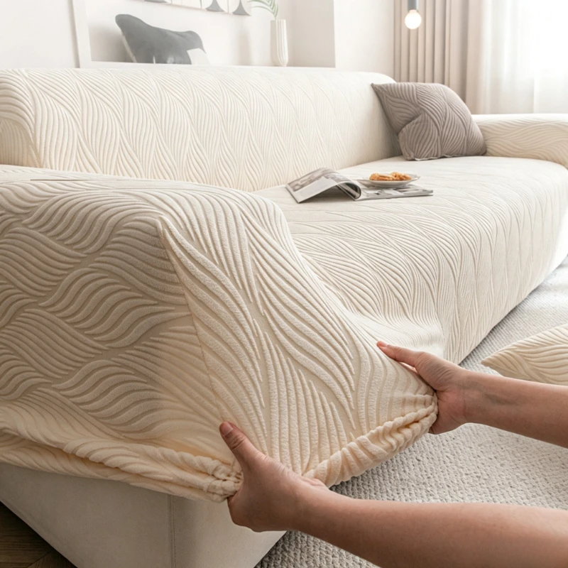 Stretch Sofa Cover,1/2/3/4/5 Seater,Thick Soft Non-Slip Cozy Slipcover Full Wrap Machine Washable Couch Protector Universal Fit