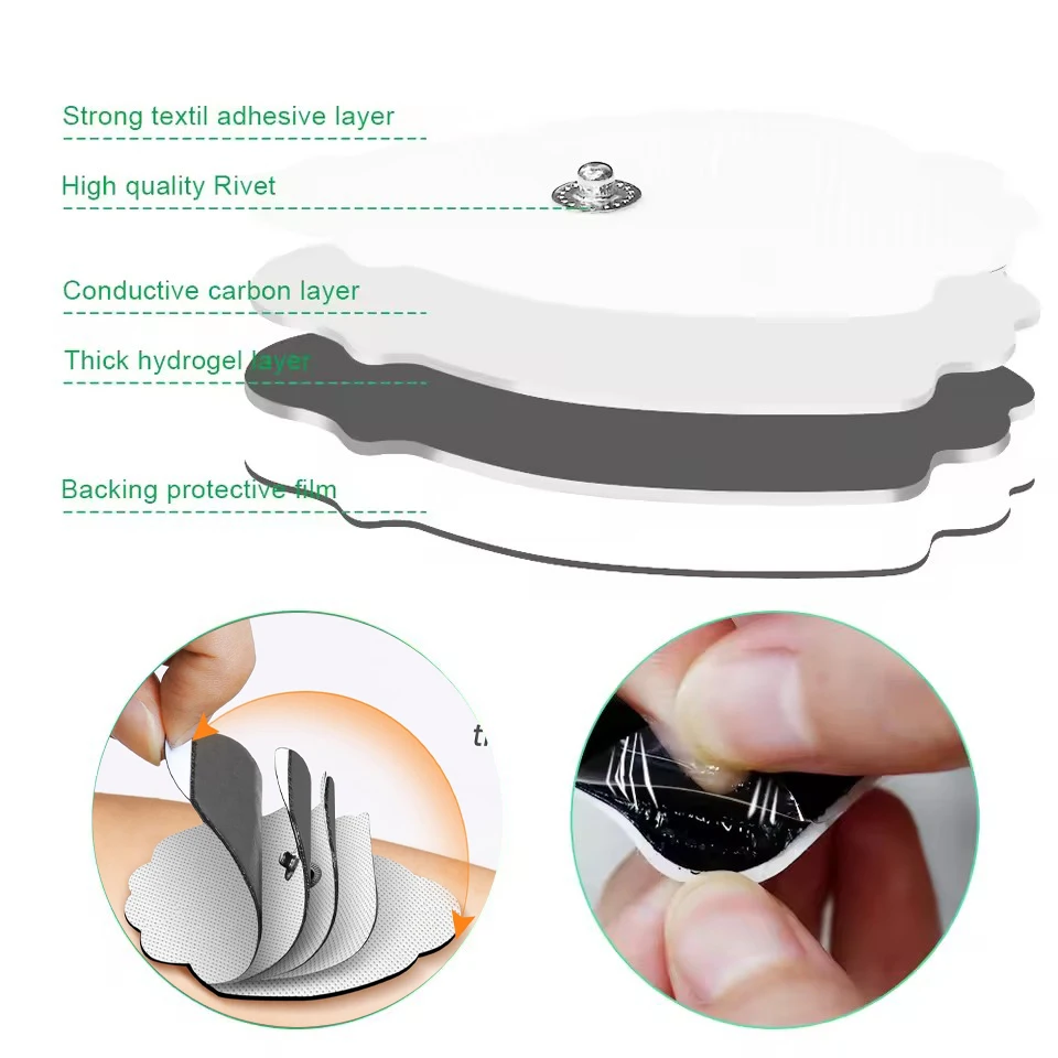 10/50PCS EMS Electrode Pad Gel Self-adhesive Sheet Waterproof Conductive Pulse Massage Relax Muscle Anti-fatigue Body Care Tools