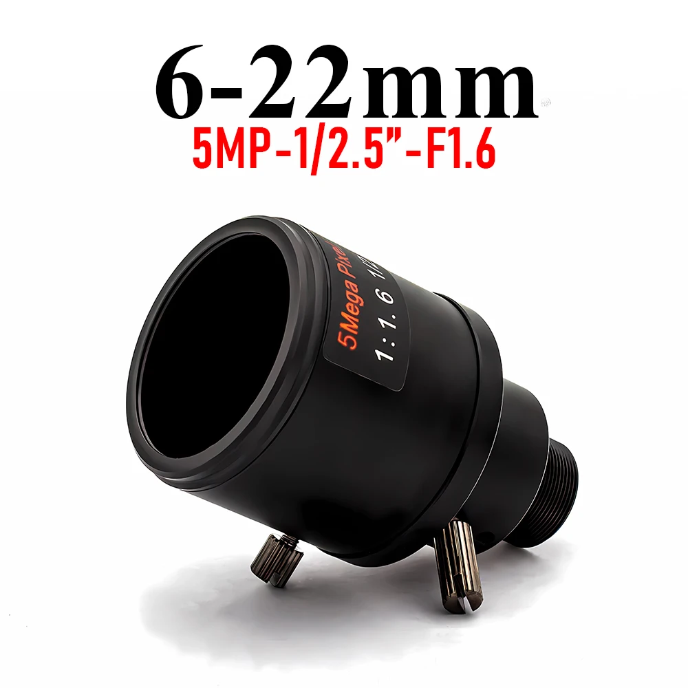 5MP 6-22mm M12 Lens 1/2.5
