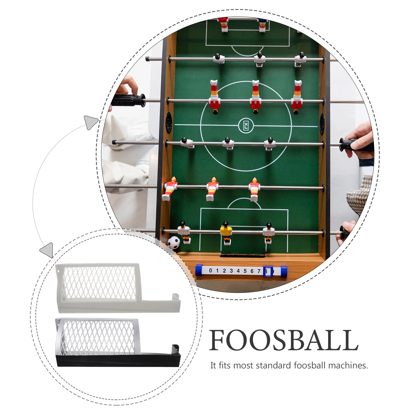

2pcs Foosball Goal Replacement For Table Soccer Machine Durable Plastic Ball Holder Frame Black Silver Interactive Football