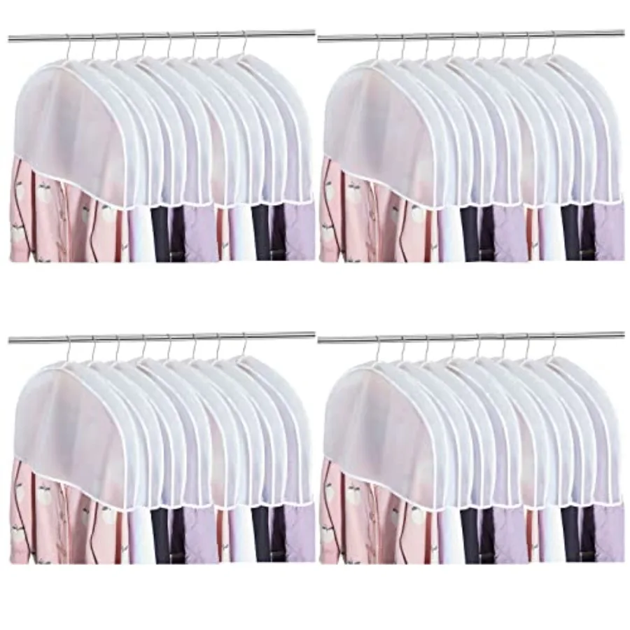 

80 Pcs 2" Gusseted Shoulder Covers for Hanging Clothes 24" x 12" Plastic Garment Dust Covers Protectors for Closet Storage Suit