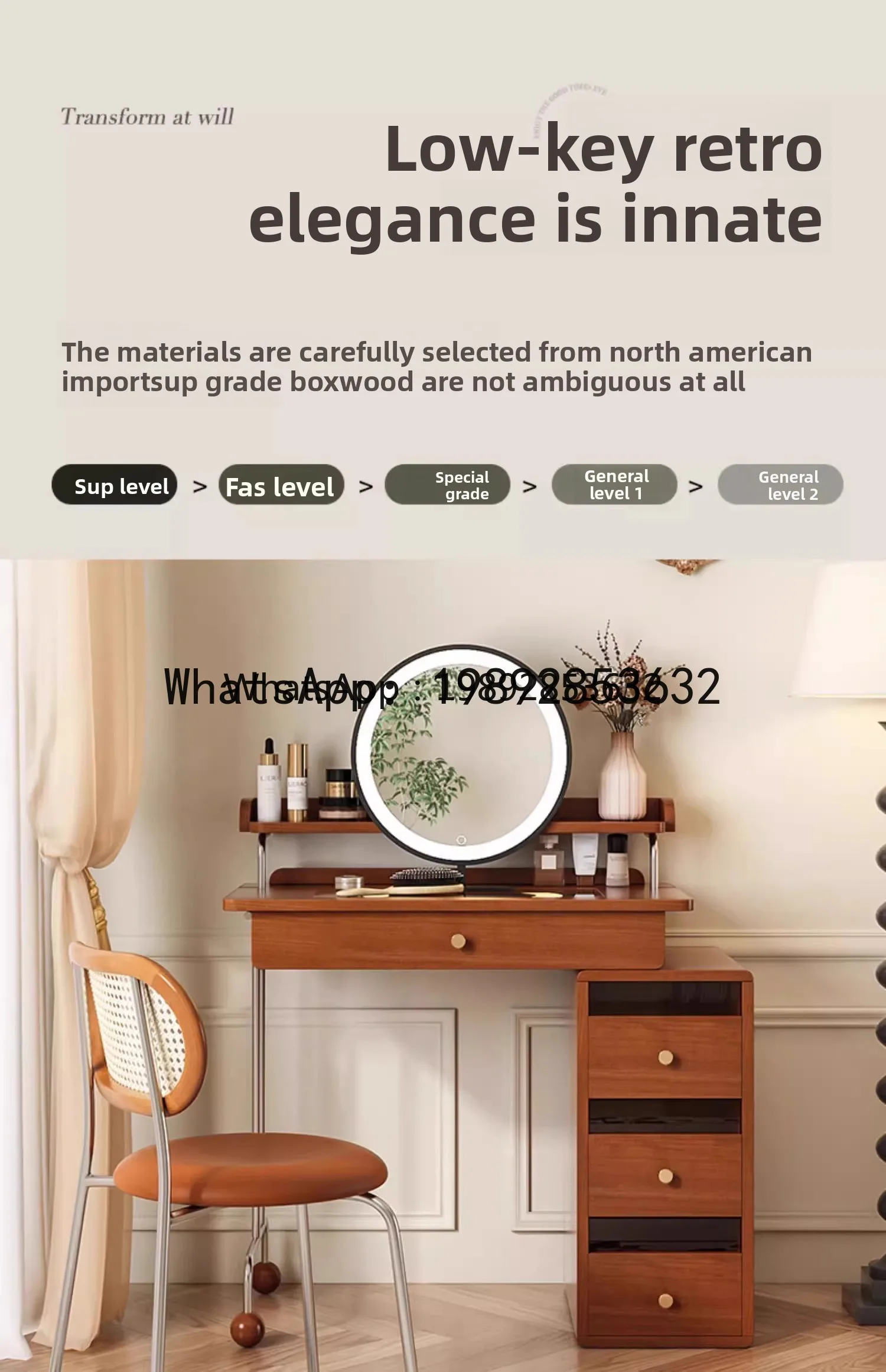 

Solid wood corner dresser storage cabinet integrated small apartment bedroom bedside makeup table