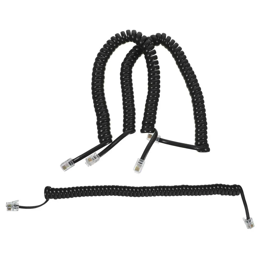 3Pcs Coiled Telephone Phone Cord for Landline Phones Soft Anti-Knot Phone Cable Stable Signal Telephone Cord