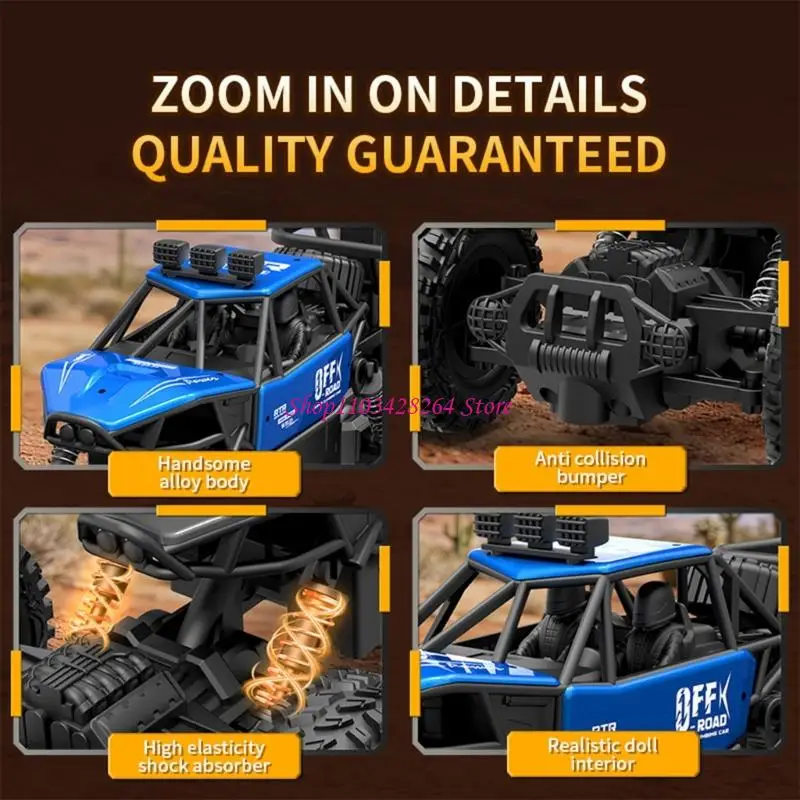 Pack Of 1 Alloy Six Wheel Remote Control Toy Vehicle Featuring Spring Suspension System For Stable Handling On Uneven Terrains