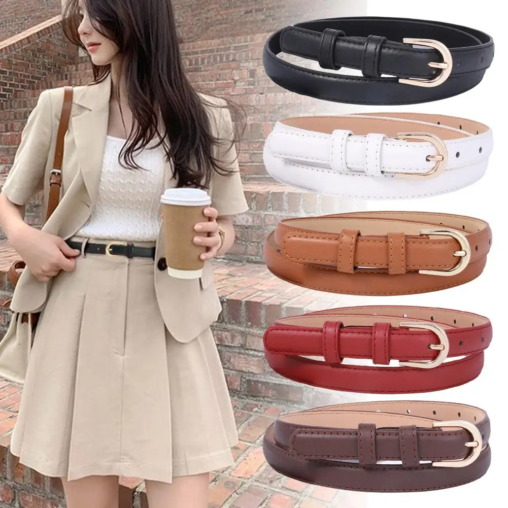 

Gold Fashionable Thin Buckle Belt Denim Belt As A Gift For Mothers And Girlfriends Version Of The Senior Sense Of Tide Ins J7R1