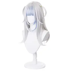 Cosplay Wig Costume Halloween Wigs for Women Girls Gray Blue Anime hololive Gawr Gura Wigs