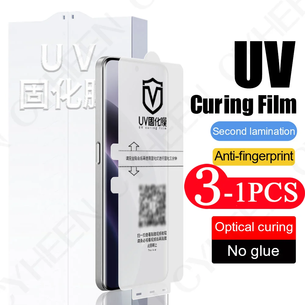 3/2/1 Pcs UV light curing film for OPPO Reno 12 soft full cover screen protector 11 10 Find X8 Pro protective film X7 X6 X5 Pro