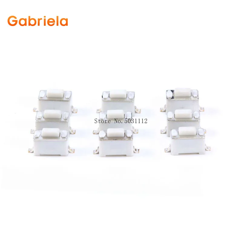 50PCS 3X6X4.3MM Micro Switch White Button Tactile Tact Push Switch SMD