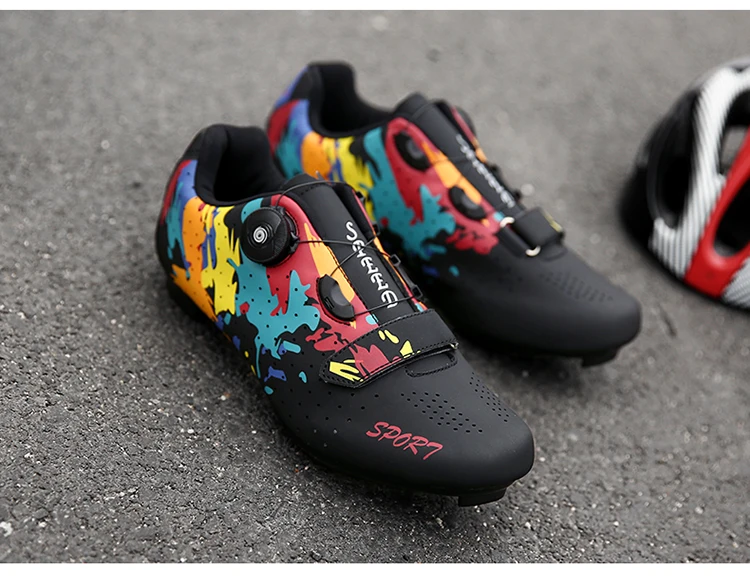 2023 MTB-Radschuhe Herren Mountainbike-Schuhe Rennrad-Straßenfahrrad-Flachschuh-Sneaker mit Klettverschluss Damen Dirt-Speed-Routen-Fahrradschuhe SPD – Detail 16