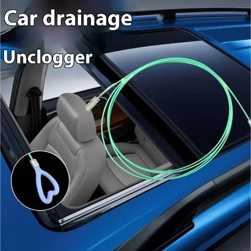 Universal Car Drain Pipe Cleaner Flexible Rod For Trunk Sunroof Windshield Use X37F