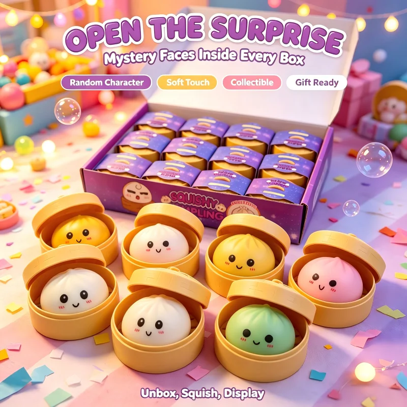 Soft Maltose Dumpling Squishy: Transparent Colorful Squeeze Toy, ASMR Stress Relief Ball, Sensory Fidget Toy for Kids Adults