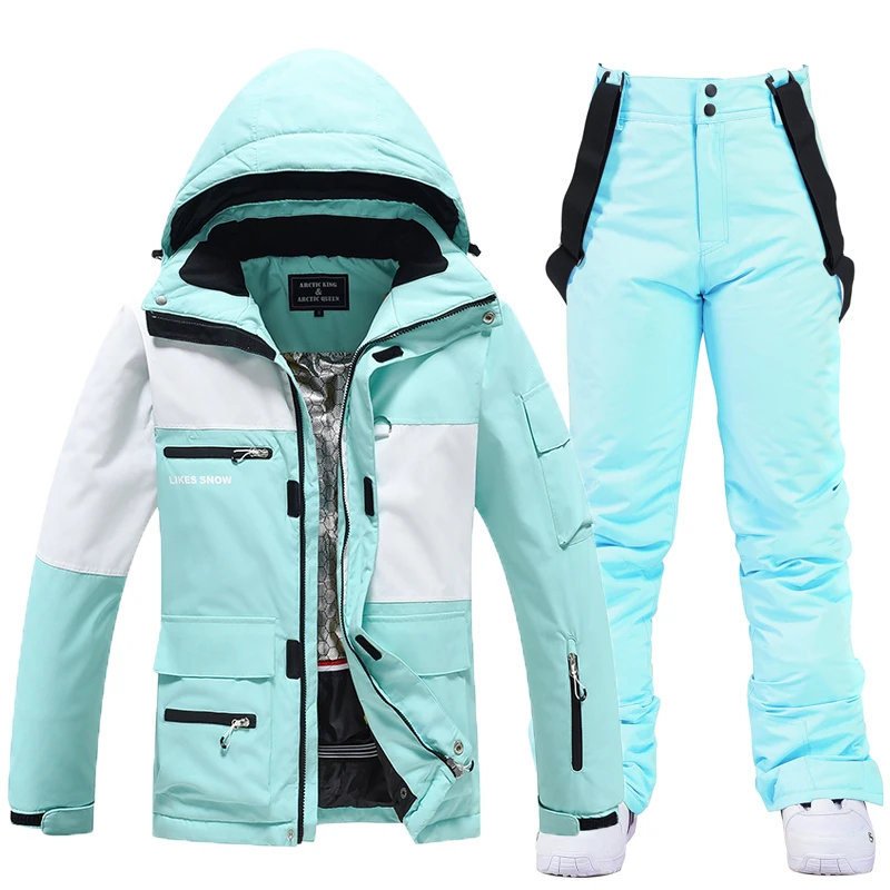 Traje de esquí para hombres y mujeres, ropa de snowboard, conjuntos al aire libre, chaquetas y pantalones, ropa de invierno, impermeable, disfraz de