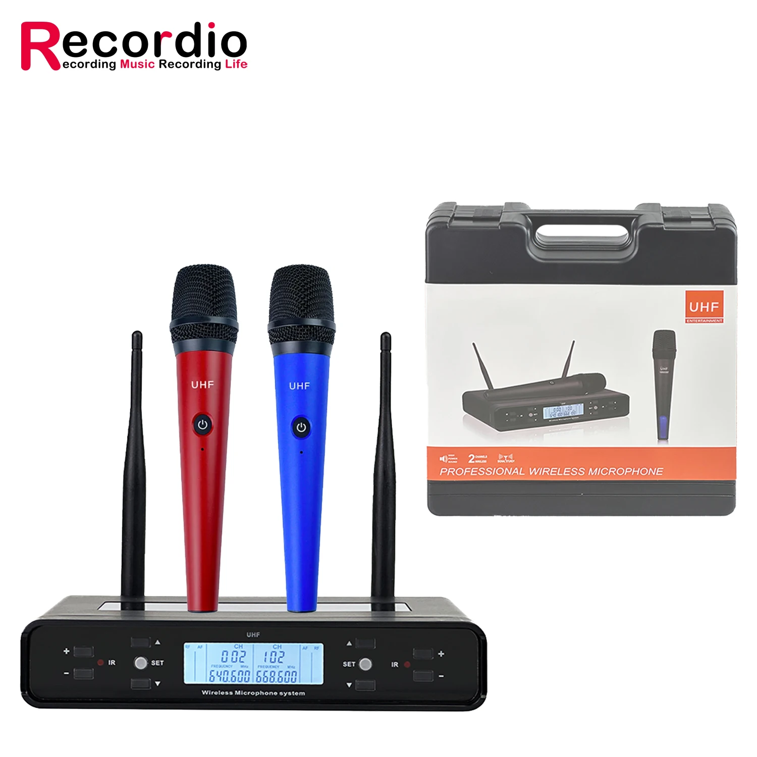 GAW-U310 Top Selling Two Channel Wireless Microphone Karaoke Microphone With Suitcase Rock2L