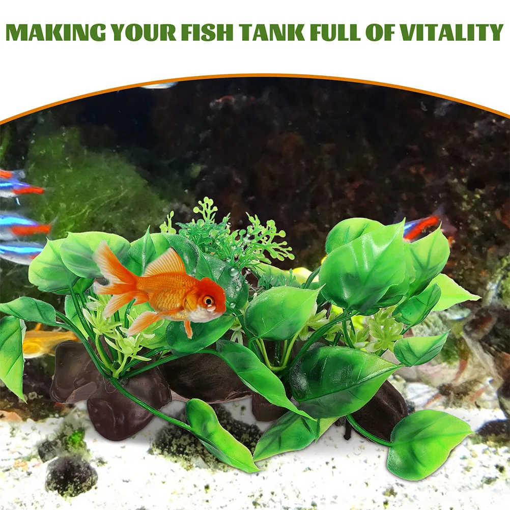 

2Pcs Artificial Aquarium Plants Decor Fish Tank Ornament Exquisite Safe Lightweight Realistic Betta Tank Small Plants