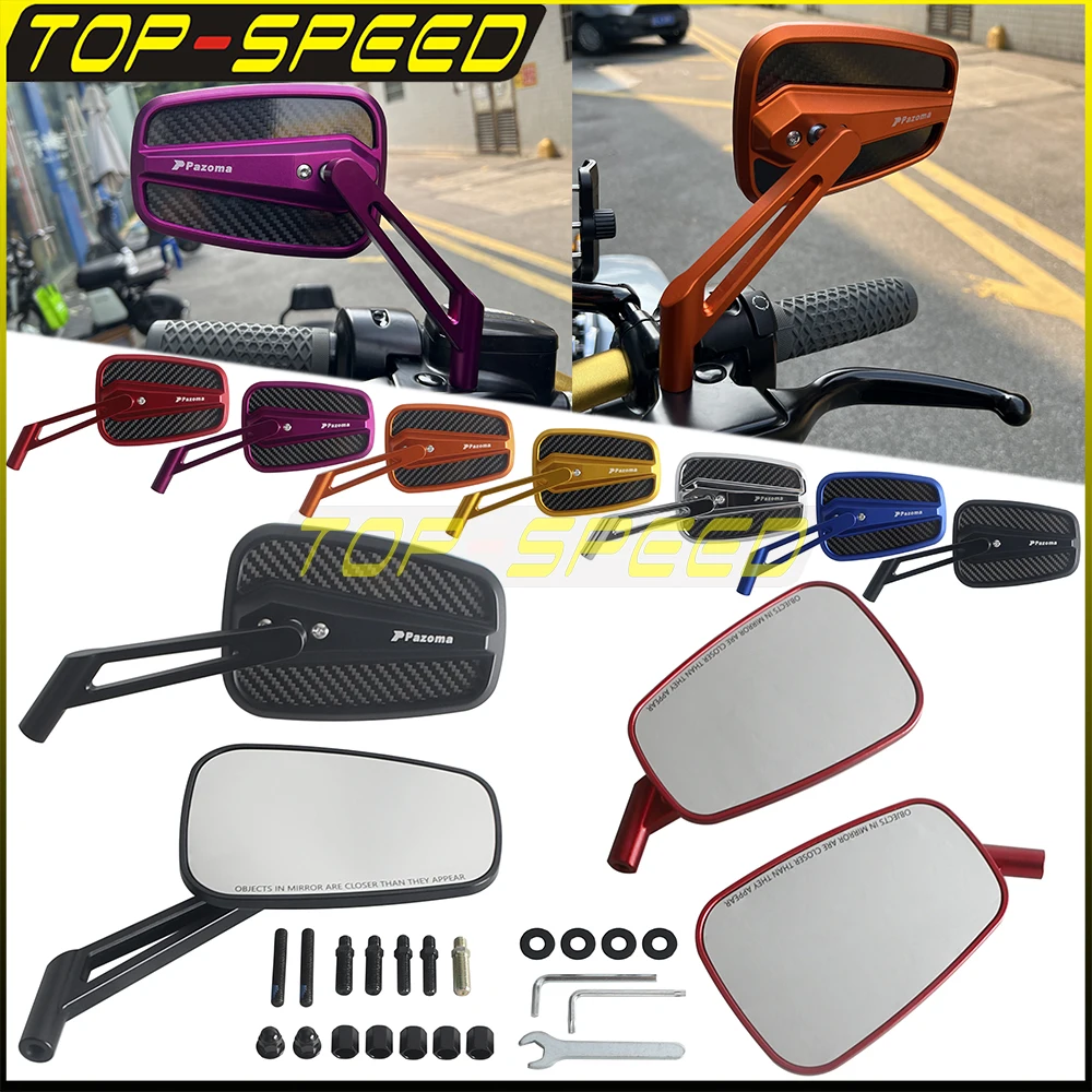 Durable Carbon Fiber Motorcycle Mirrors Adjustable Rear View Mirrors For Harley Pan America BMW R18 Honda Kawasaki Yamaha Suzuki
