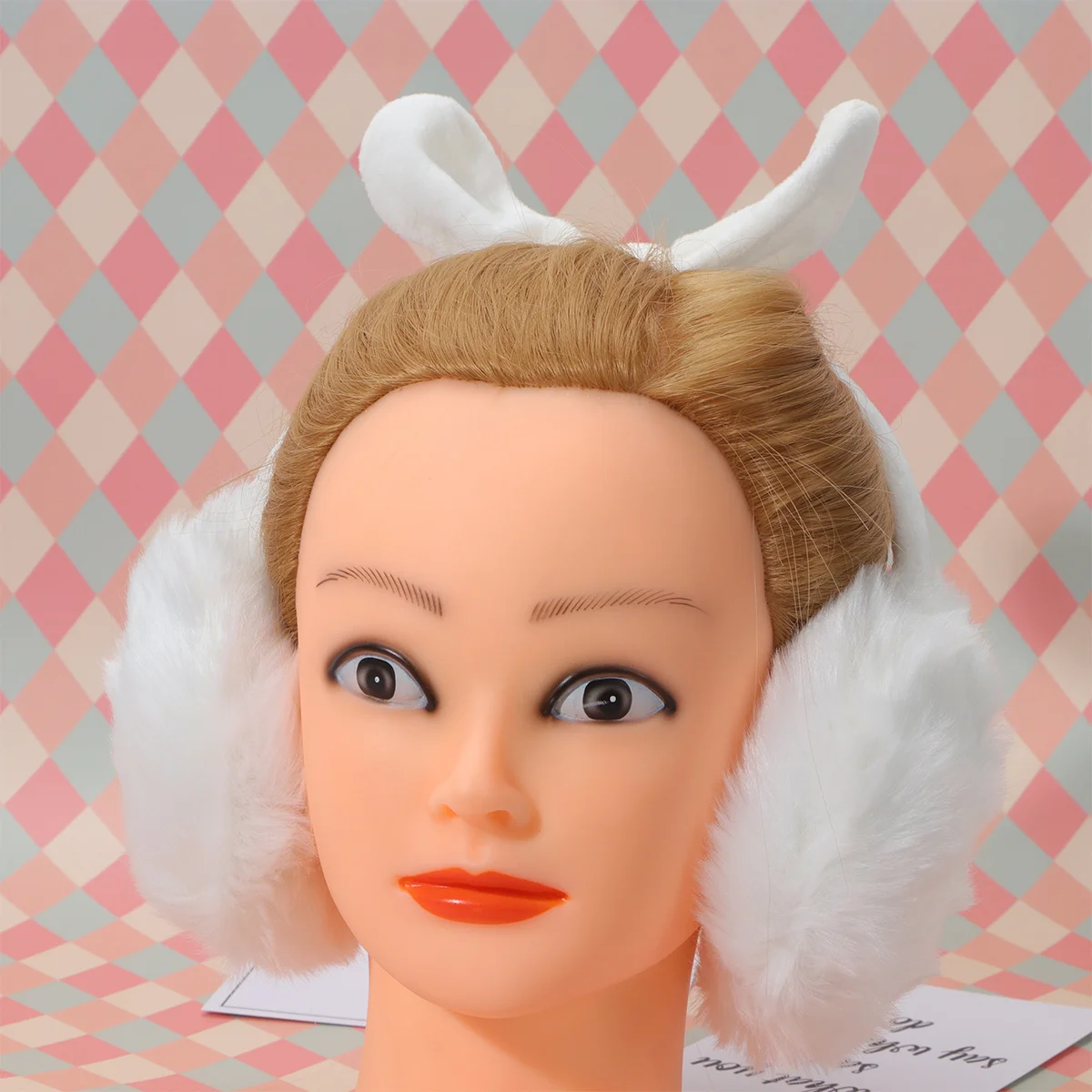 

Bowknot Design Winter Ear Warmers White Rabbit Ear Covers Headwear for Girls Women Warm Earmuffs Cold Weather Warm Earmuffs