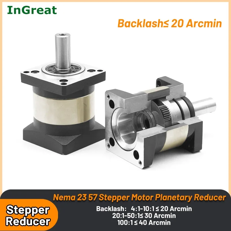 Planetary Reducer Nema23 Stepper Motor Gearbox Step-down Gearbox Precision Speed Reducer Ratio 4:1-100:1 14mm Output