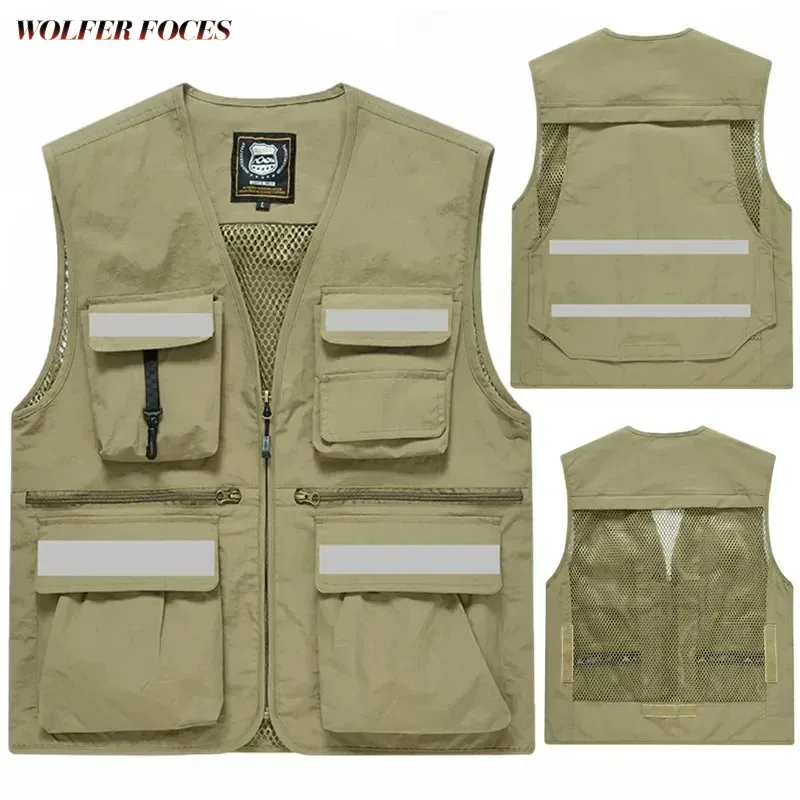 Embroidered Fishing Logo Padding Custom Men's Reflective Golf Vest Hunting Large Leather Size Vests Work Jackets Sports MAN Male