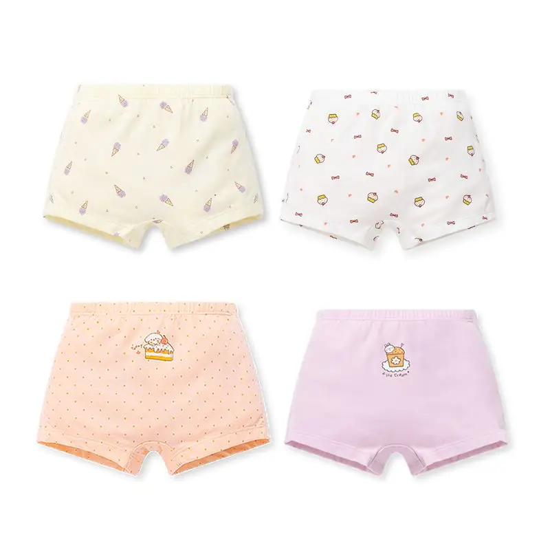 

4 Piece/Lot Children Panties Cotton Kids Girls Boys Baby Cute Cartoon Soft Underpants For 4-13 Year Fashion Teens student Shorts