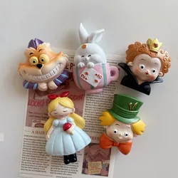 Disney Alice in Wonderland Action Figure Toys Fridge Magnet Cheshire Cat Cute Disney Cartoon Resin Message Decorative Magnet