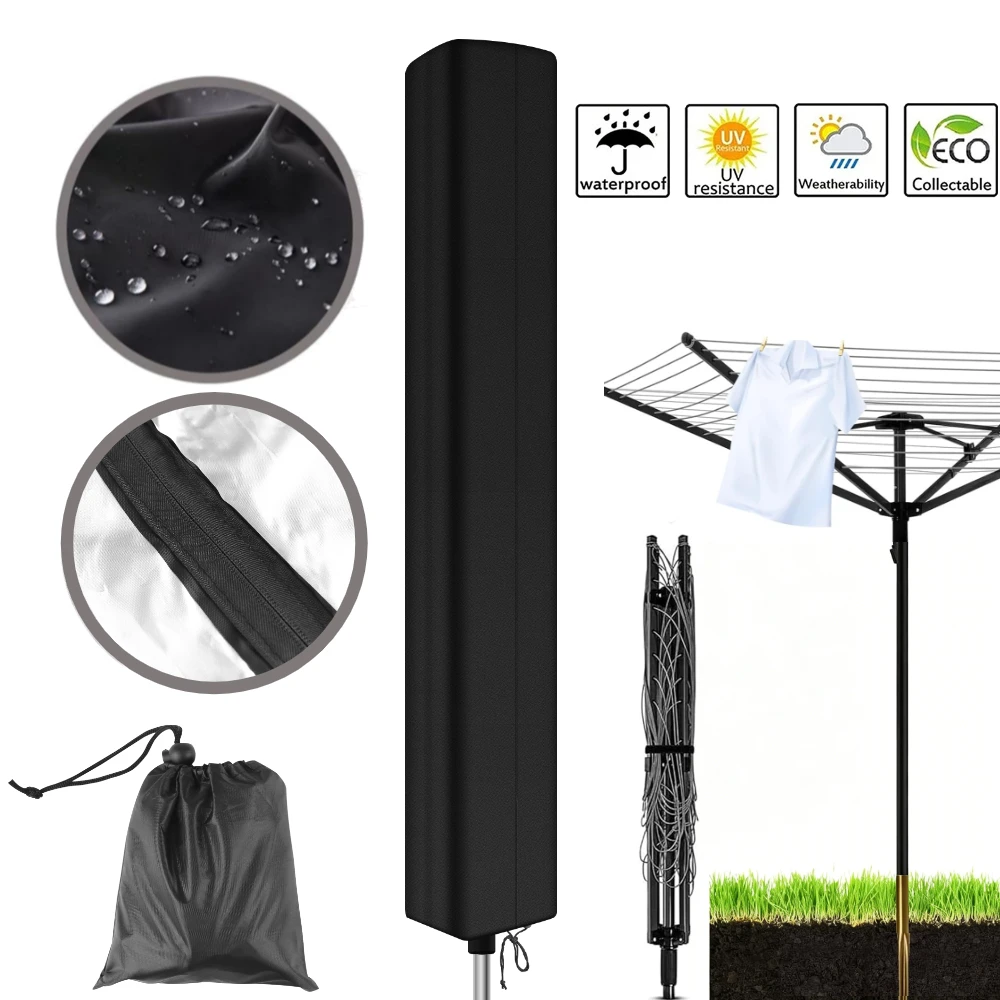 Housse de protection pour séchoir à linge, étanche et coupe-vent, pour jardin, avec fermeture éclair