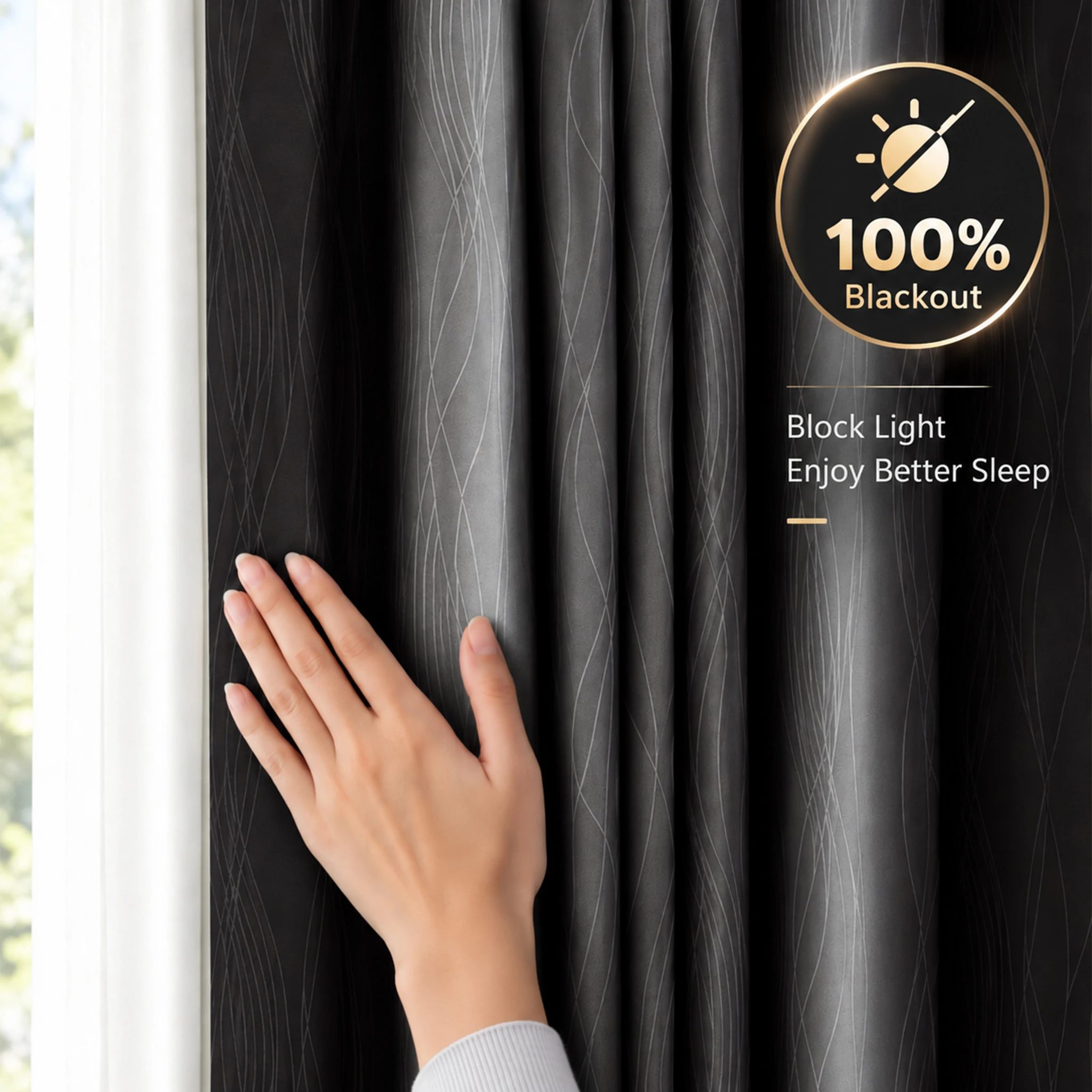 2 Panels Total Blackout Gradient Window Curtains, Grommet Thermal Insulated Drapes for Cozy Indoor Bedrooms, 100% UV Blocking & Maximum Privacy, Easy Hanging Chic Home Decor