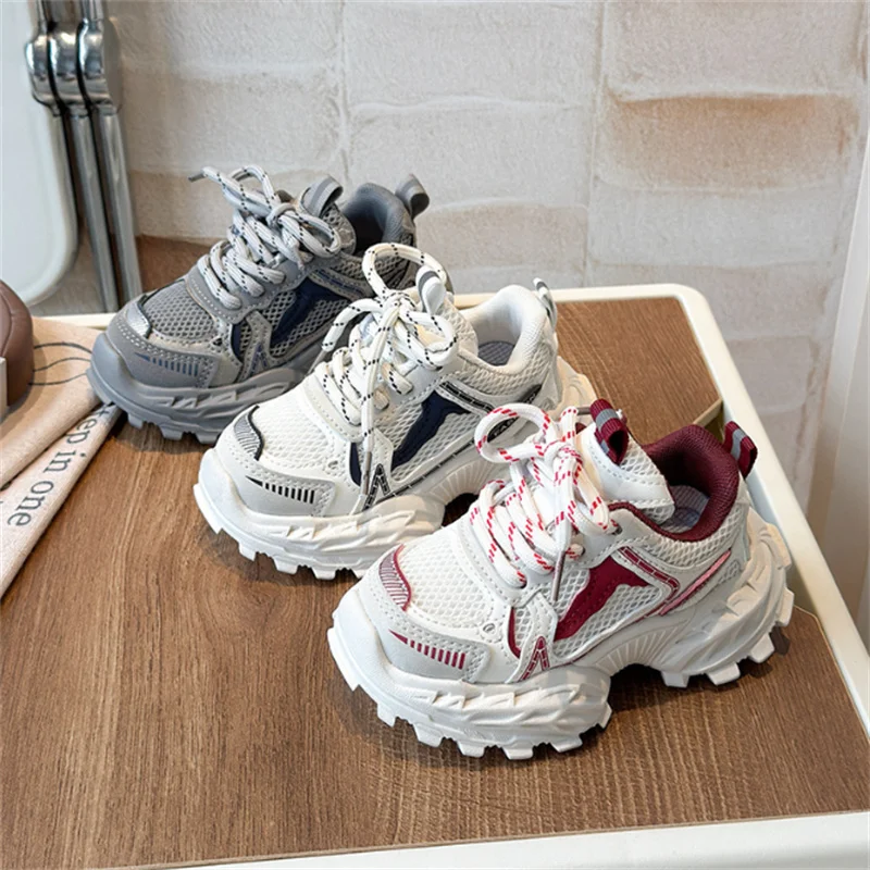 

2026 New Spring/Autumn Children Shoes For Boys Mesh Breathable Kids Sport Shoes Non-slip Fashion Toddler Girls Sneakers EU 21-30