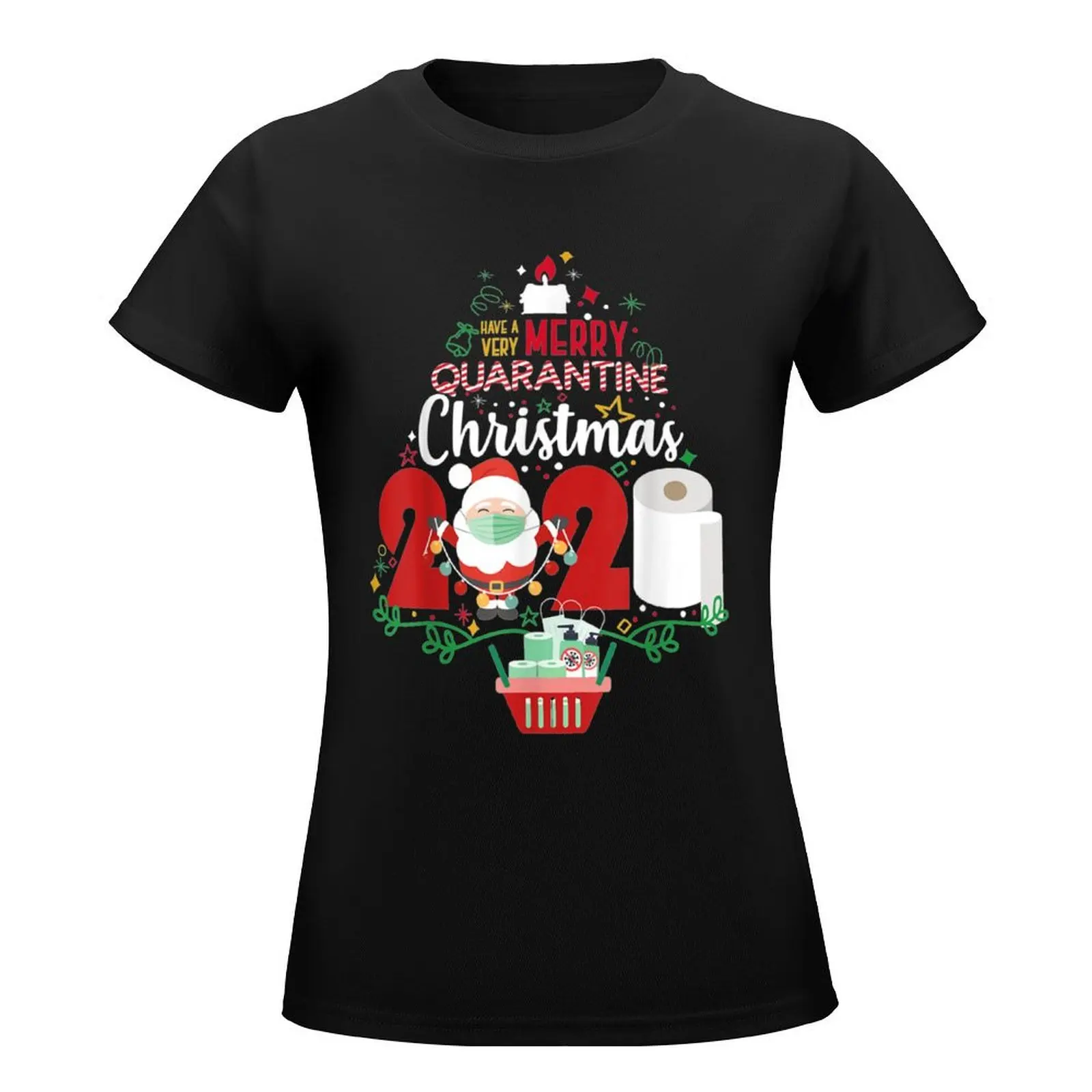 Merry Quarantine Christmas 2020 Xmas Pajamas Family Matching T shirt T-Shirt Aesthetic clothing summer clothes t shirt Women