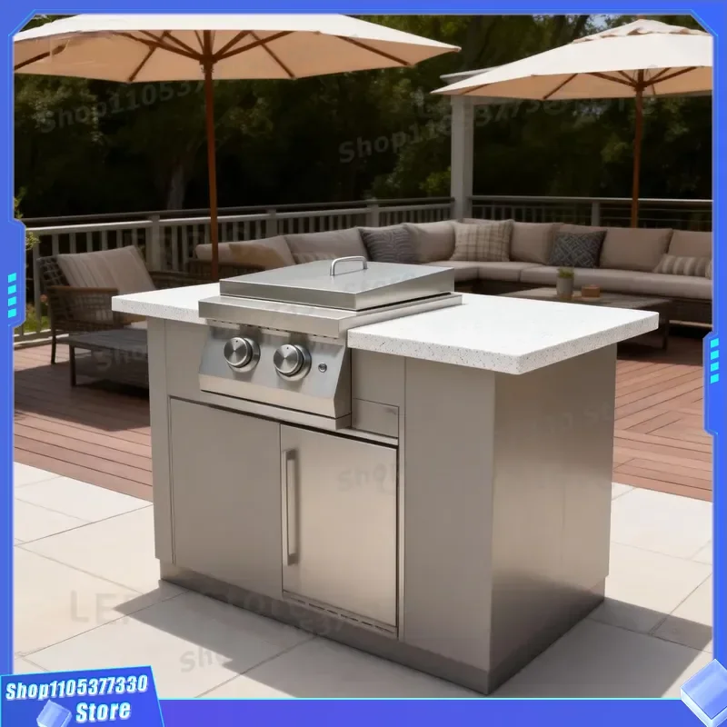 Double Sided Gas Burner Outdoor Kitchen BBQ Built-in Grill Cookware 2 Cabinet Burners Factory Wholesale for Camping Cooking