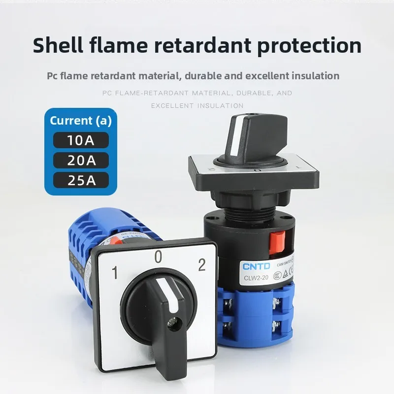 CLW2C Universal Change-over Switch, Motor Forward Reverse, 2/3 Speed Control, Single Hole Mount