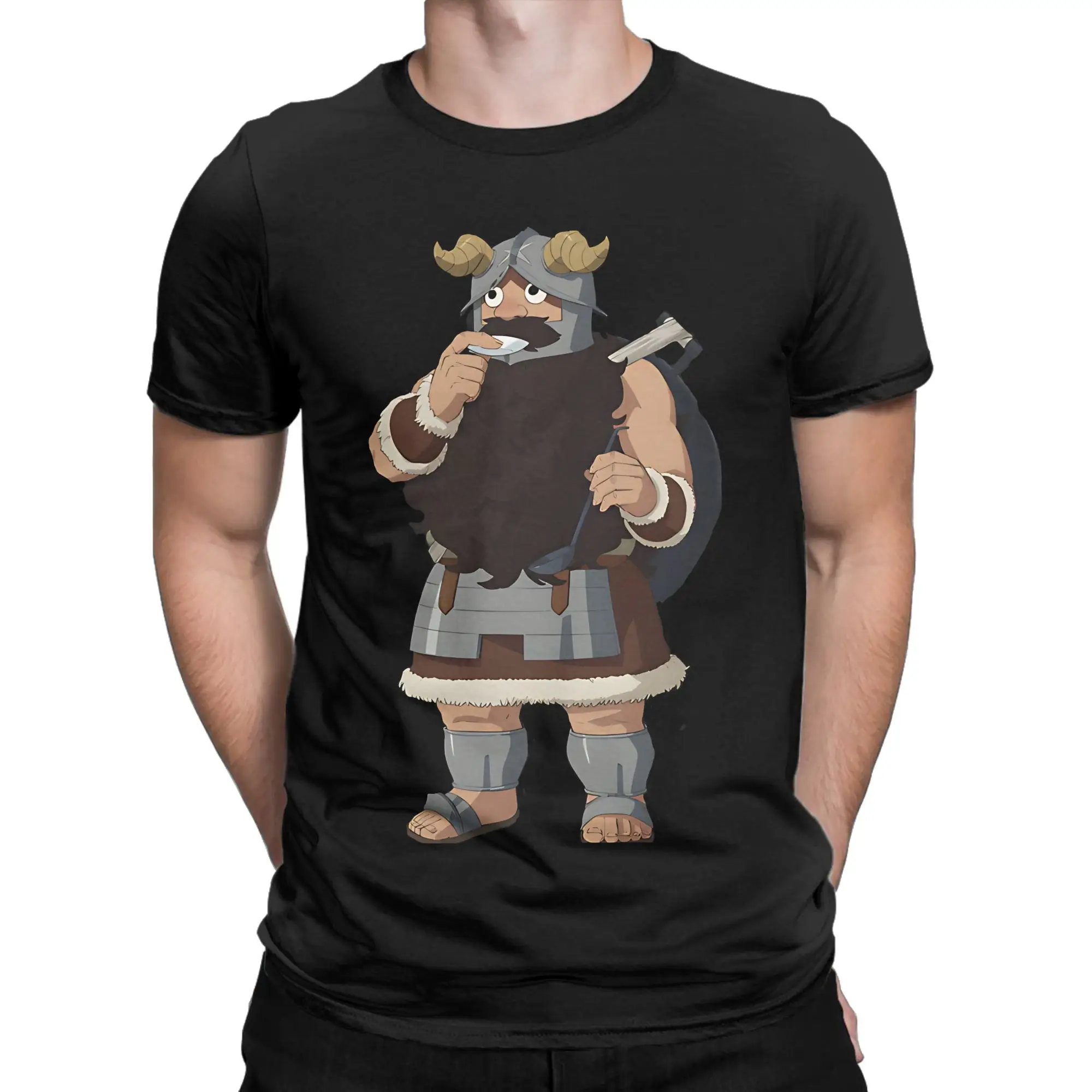 Delicious in Dungeon Dungeon Meshi senshi Funny Graphic 100% Cotton T-Shirt Dungeon Meshi Tops Tees For Men