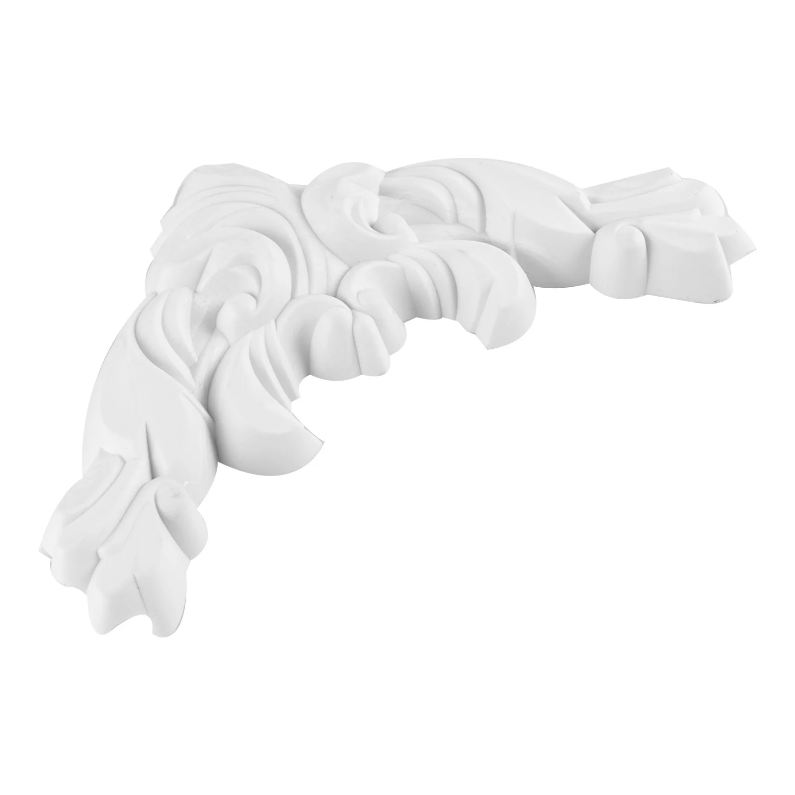 

1pcs Background Corner Flowers Carved Applique Onlay For Wall Door Furniture Unpainted Plastic Decorative Decal Home