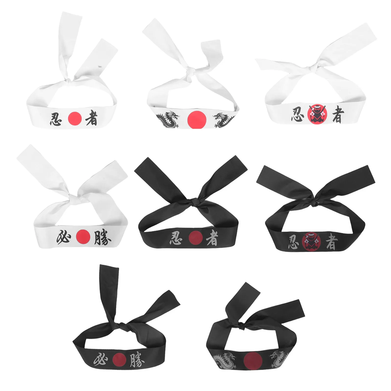

8Pcs Ninja Headbands Japanese Style Headband Bandana Costume Accessory Party Favors Birthday Decorations