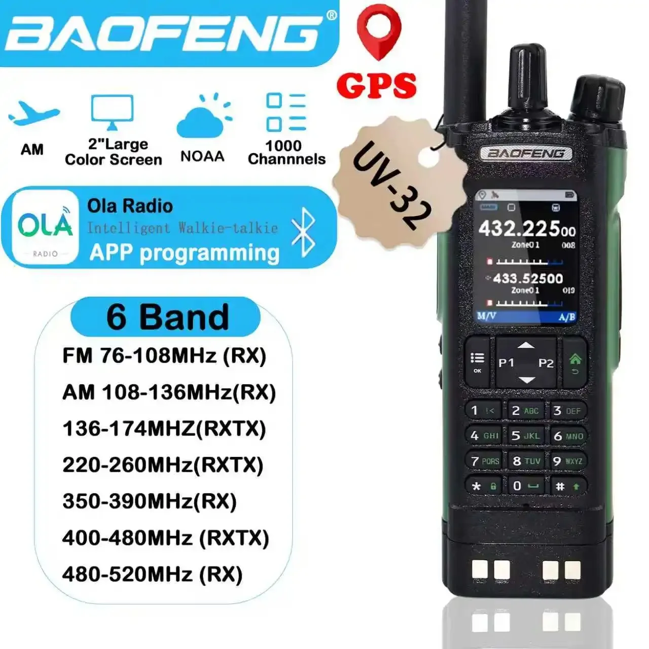 baofeng-uv-32-10w-dual-band-walkie-talkie-long-range-gps-noaa-app-write-frequency-2500mah-type-c-green