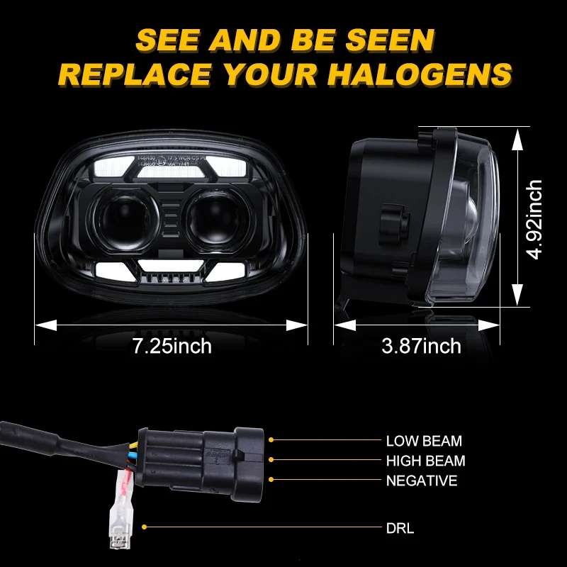 E Mark Approved LED Headlight For Vespa Sprint 150 125 50 2017-2025 Motorcycle High Low Beam DRL New
