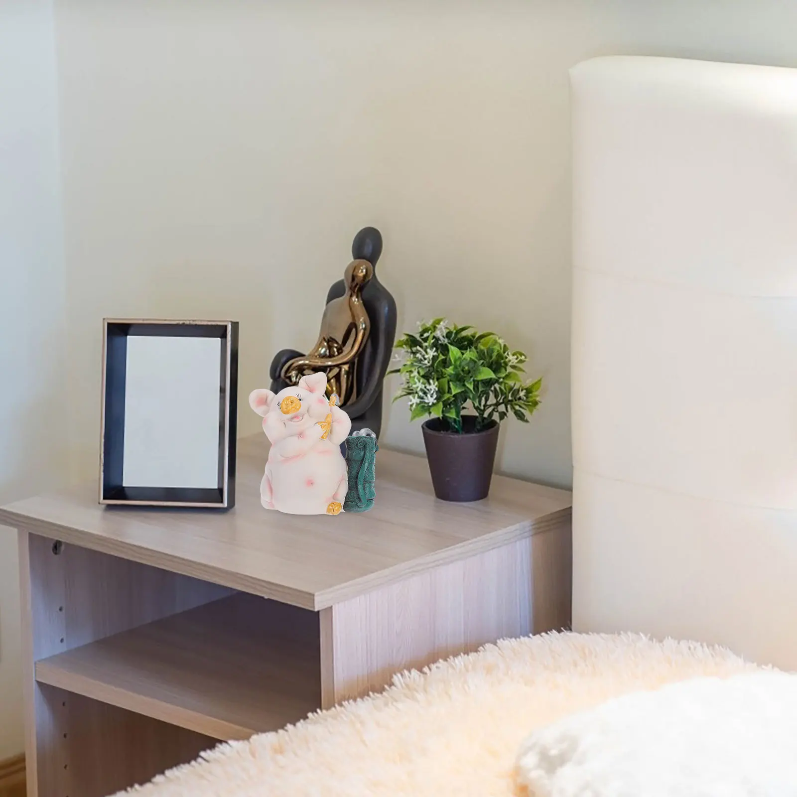 وعاء نقود على شكل خنزير من الراتنج على شكل حيوان للأطفال على شكل حيوان للعملات المعدنية وعاء توفير مزخرف لعيد الميلاد صندوق تخزين أموال مقاوم للكسر