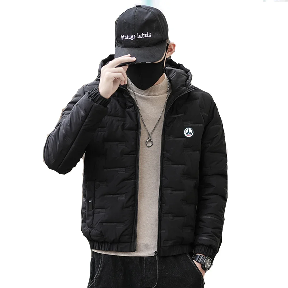 Men's warm jacket winter parka cotton coat thick down cotton coat short cotton coat men's fashion hooded jacket coat 2024