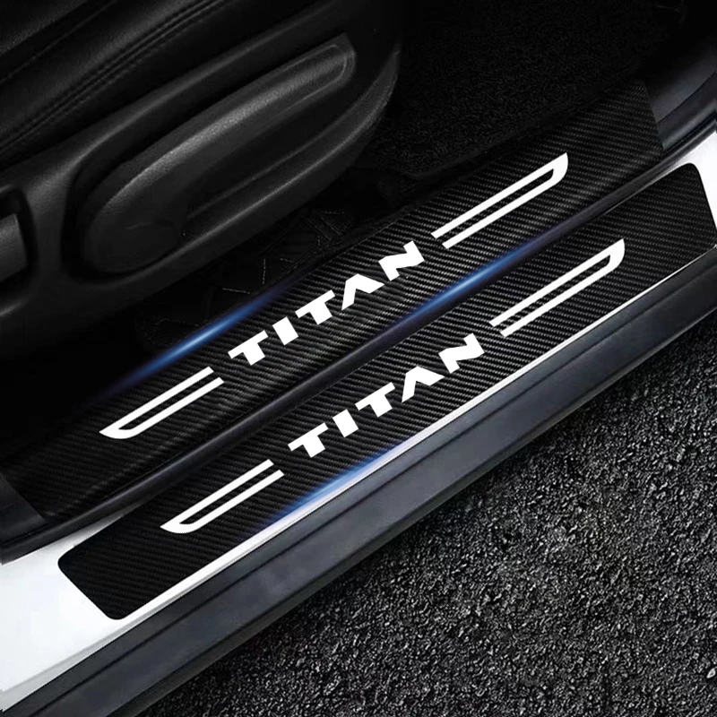 Car Door Sill Threshold Film for Nissan Titan Decorate Film Decals Accessories Rear Trunk Bumper Anti Scratch Protective Sticker