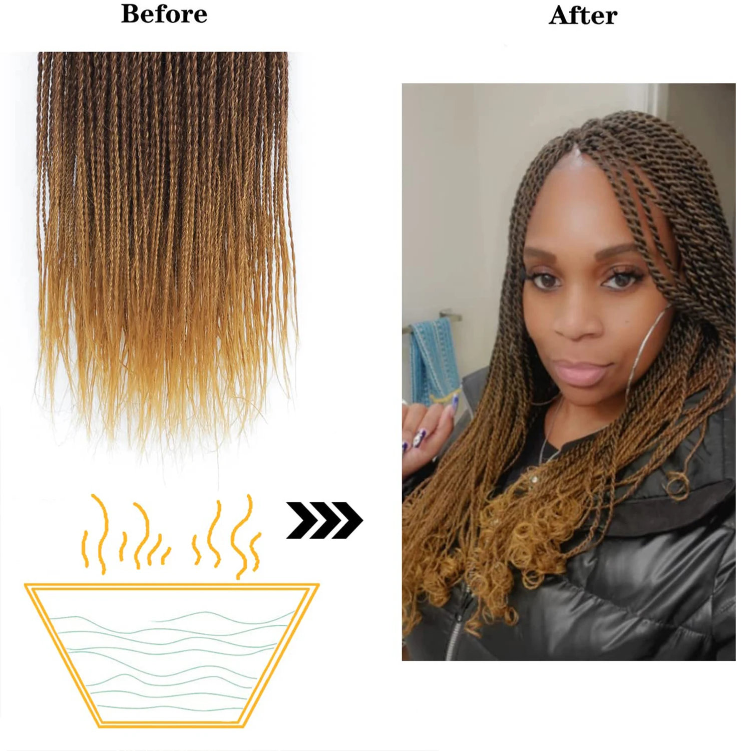 Small Crochet Hair Senegalese Twist 14/18 Inch  Ombre Crochet Braids Pre-Looped, 20 Strands/Pack Crochet Twist, Synthetic